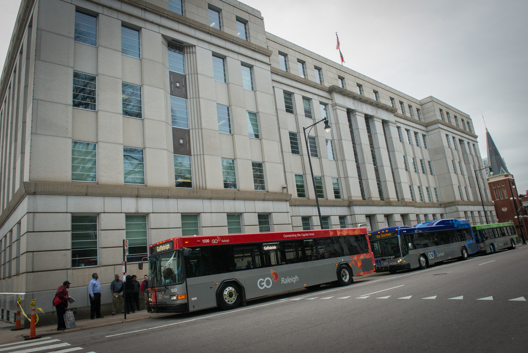 A GoTriangle bus operating in Raleigh, North Carolina.
