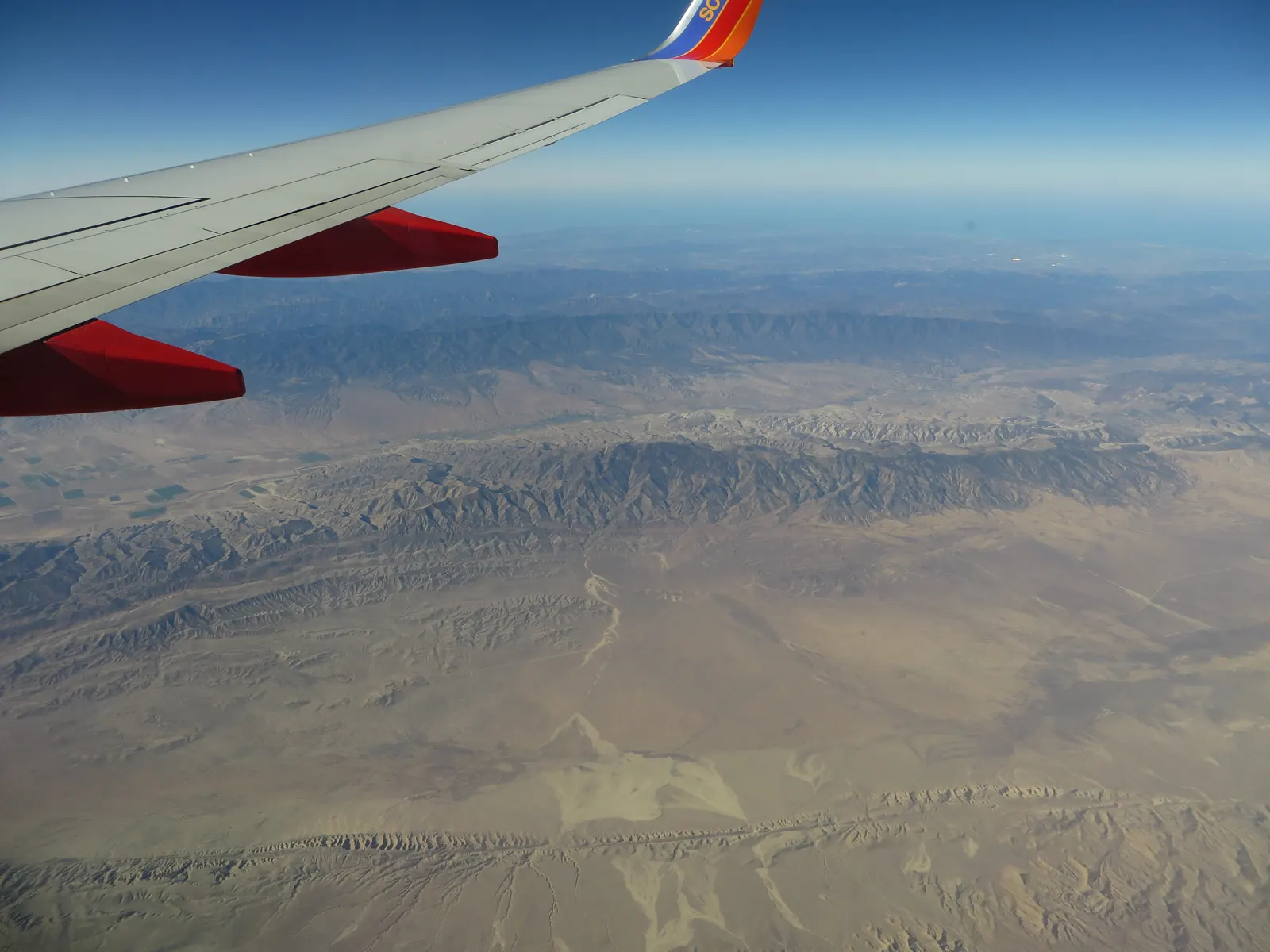 The San Andreas fault visible as a distinct geological feature in the Carrizo Plain National Monument, California.
