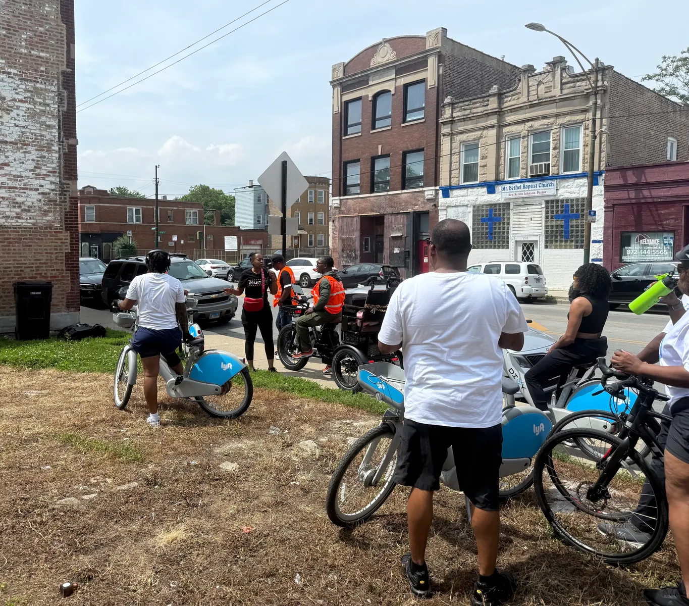 The vacant lots designated for the future Equiticity Go Hub, located near the Pulaski 'L' station in North Lawndale, Chicago.
