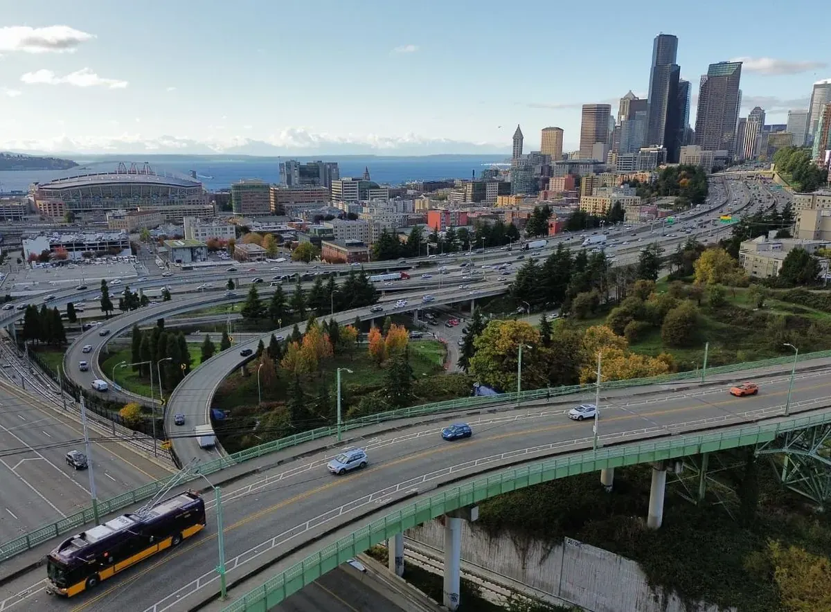 Seattle City Hall and surrounding urban landscape