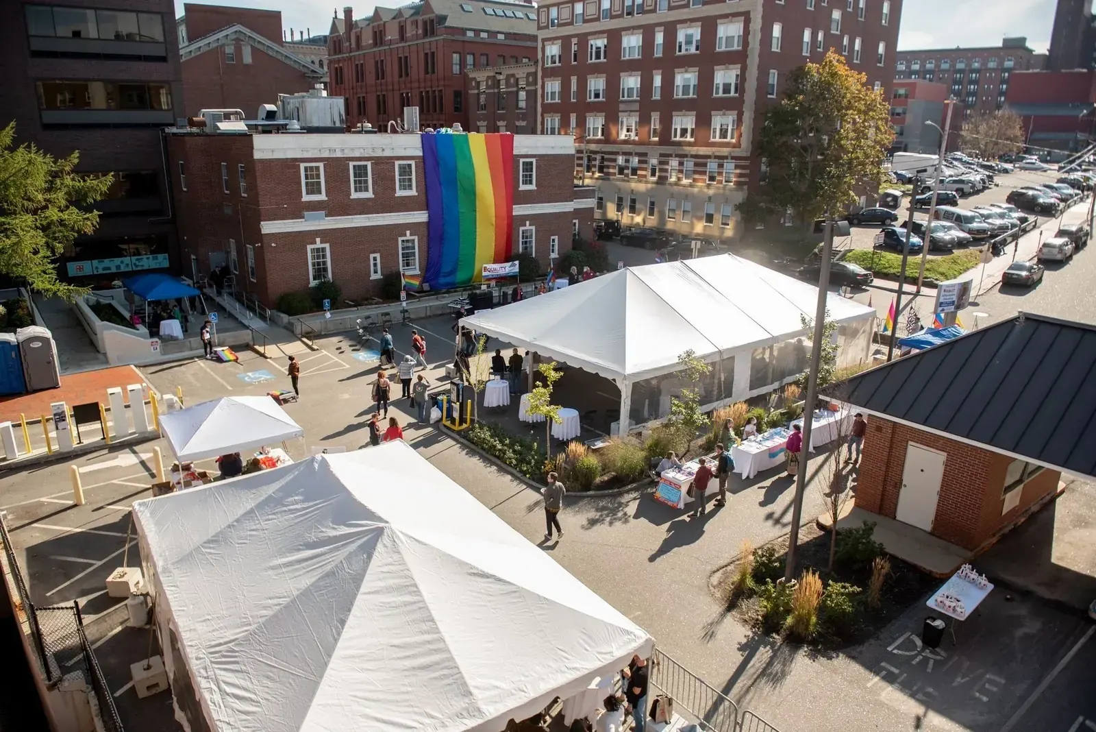 Exterior view of the newly opened Equality Commons affordable senior housing complex in Portland, Maine